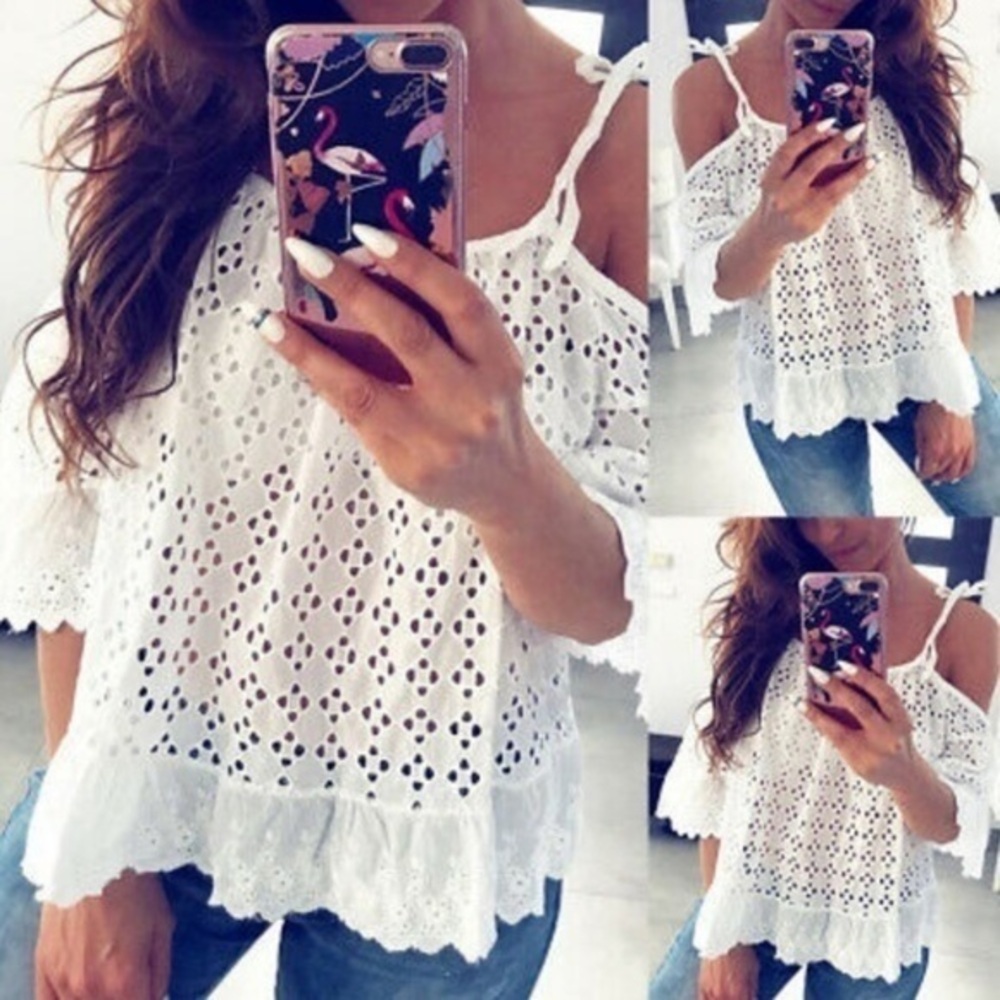 Lace Top with Spaghetti Straps